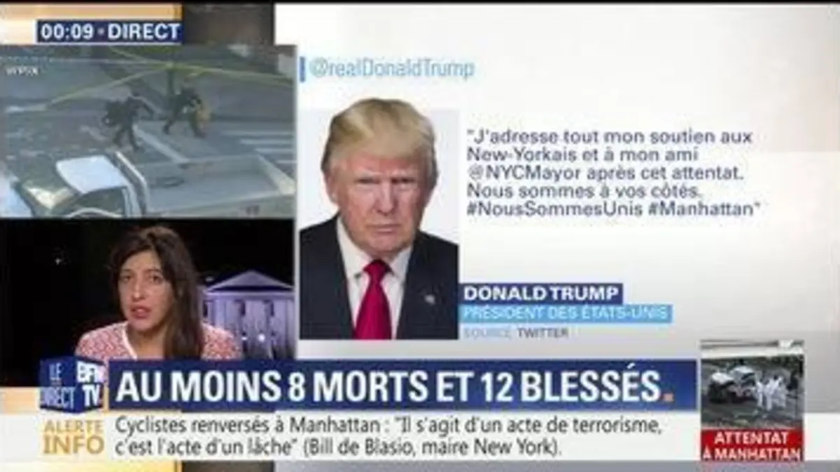 replay de Attaque à Manhattan: Trump évoque Daesh dans un tweet