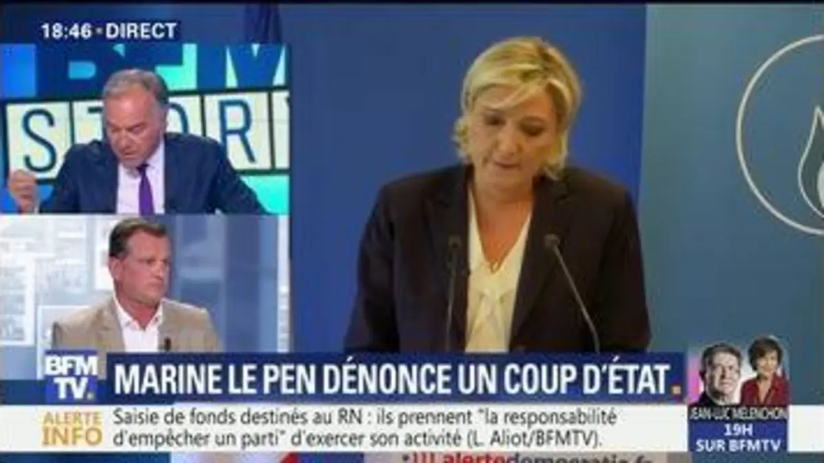 replay de Deux millions d'euros saisis au RN: Marine Le Pen dénonce un coup d'État