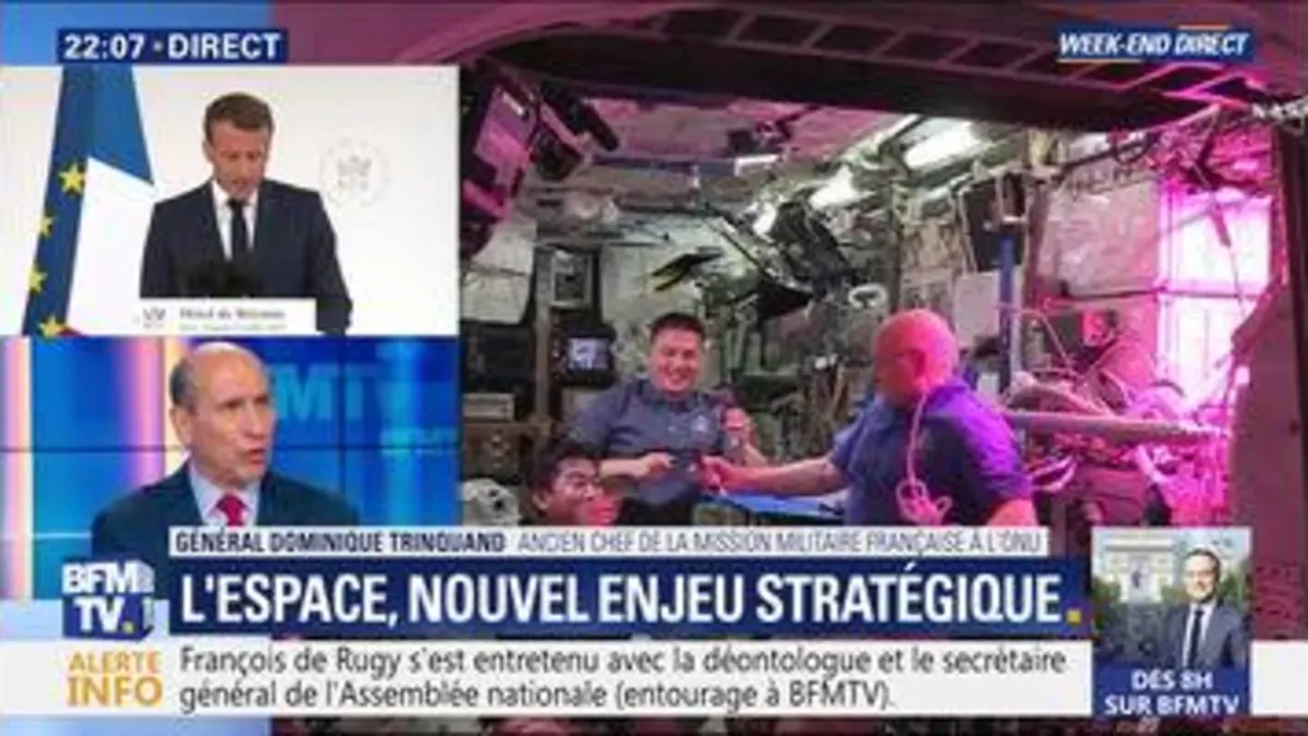 replay de Emmanuel Macron annonce la création d'un commandement militaire de l'espace (1/2)