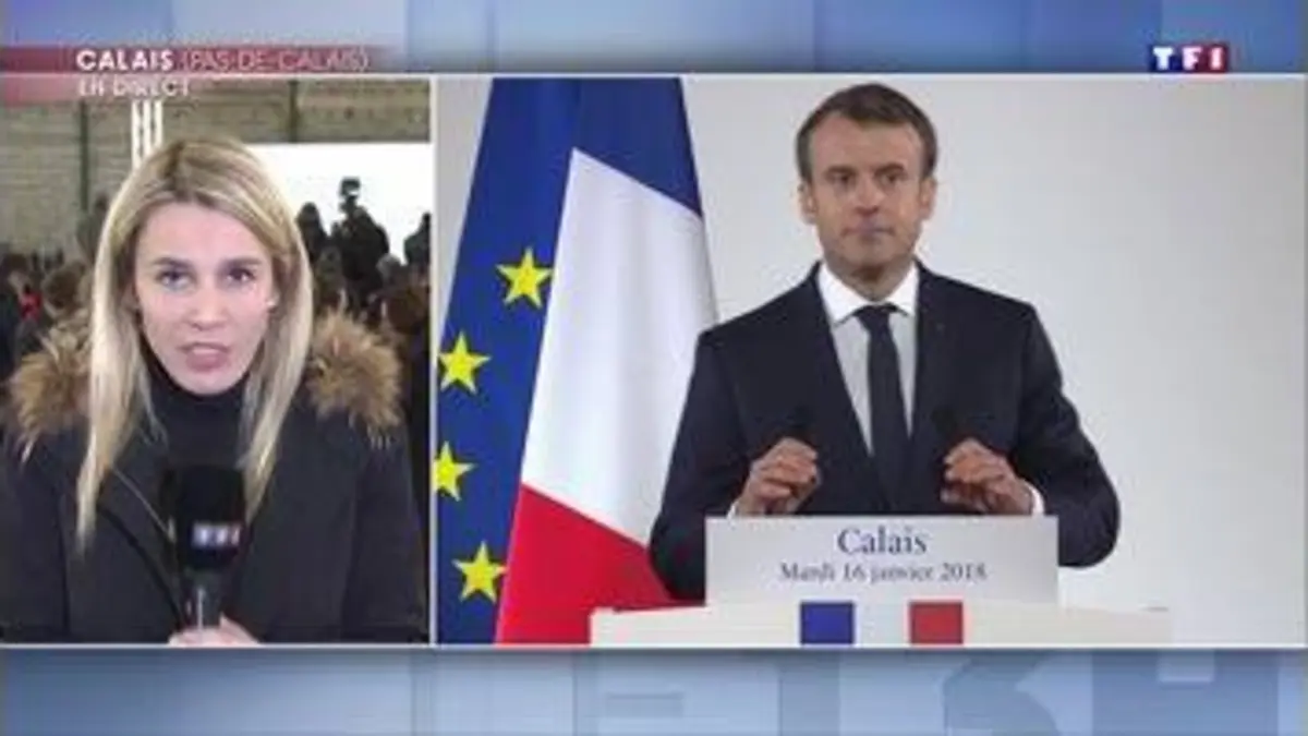 replay de Emmanuel Macron entame sa première visite à Calais