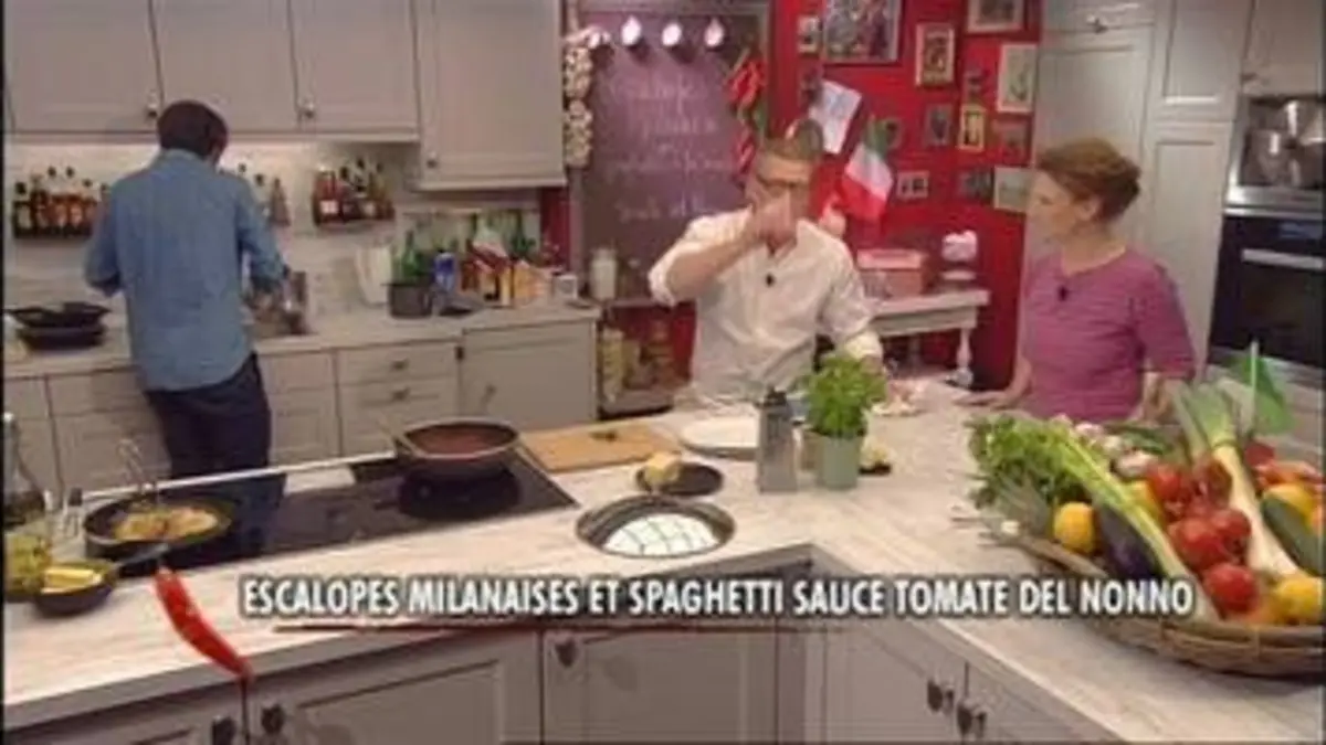 replay de Escalopes milanaises et spaghettis sauce tomates del nonno 5/5