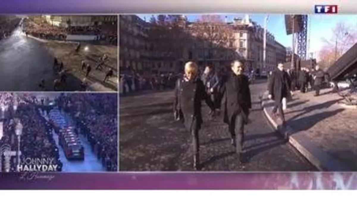 replay de Hommage à Johnny : l'arrivée du couple Macron à la Madeleine