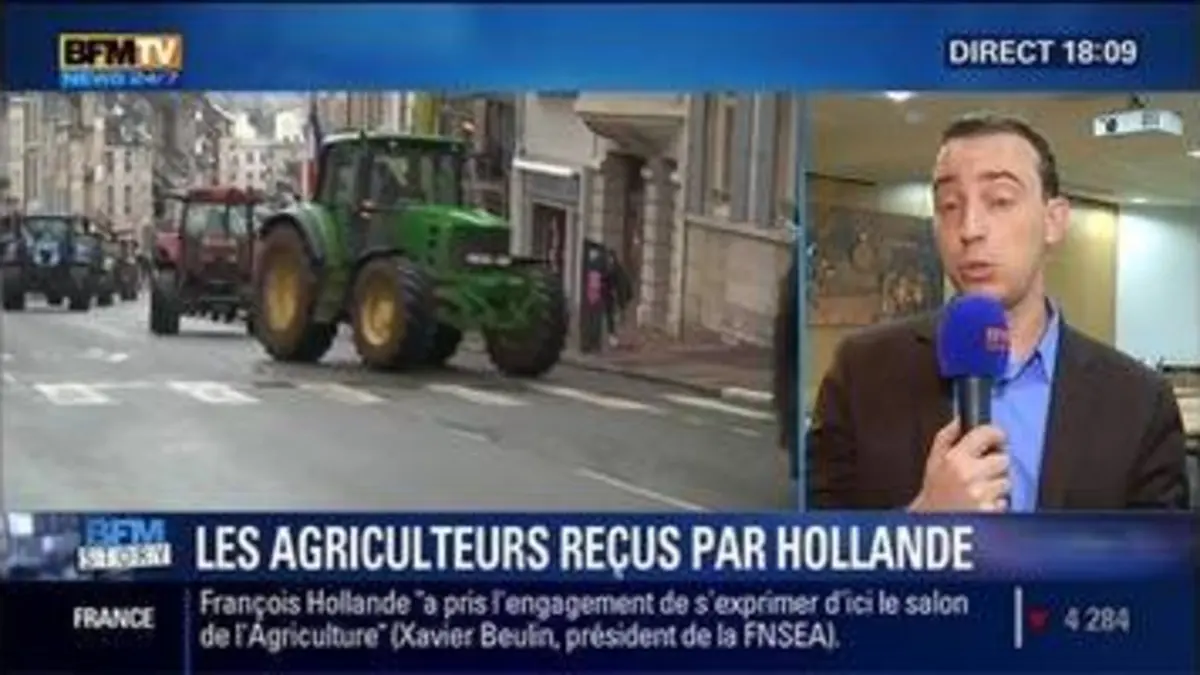 replay de Les agriculteurs ont été reçus par François Hollande à l'Élysée