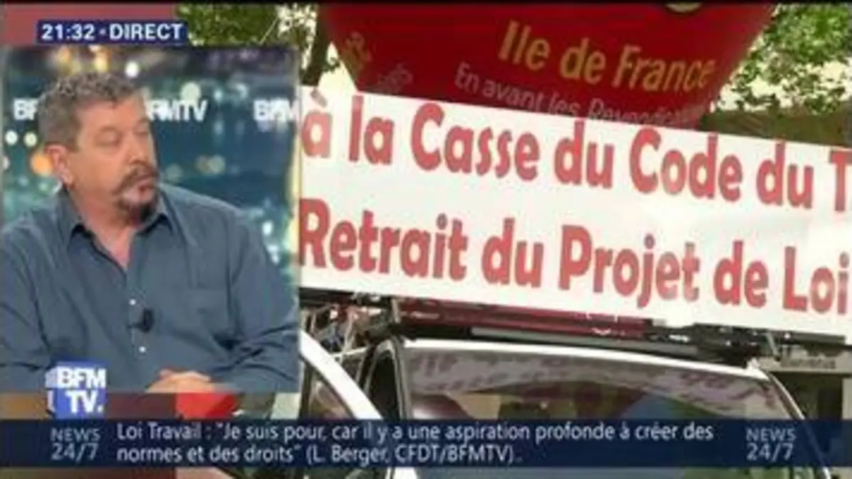 replay de Manifestations contre la loi Travail: "On ira jusqu'au bout, jusqu'au retrait de la loi", Patrice Clos