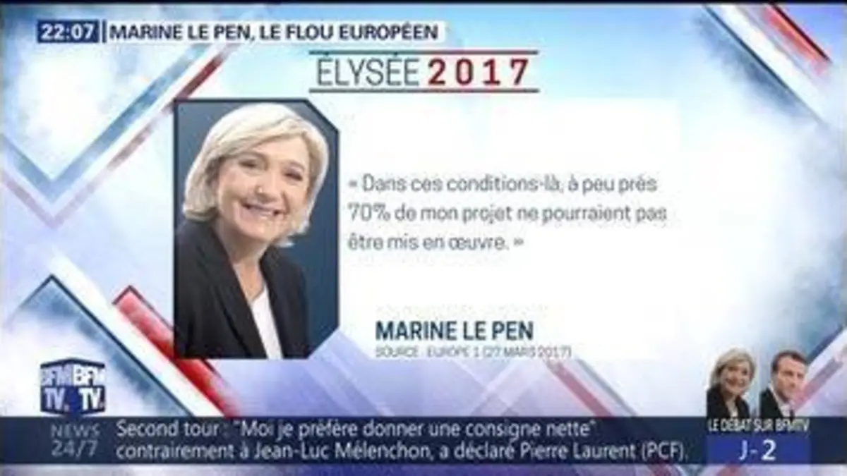 replay de Marine Le Pen, le flou "europen"