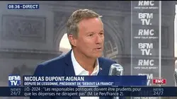 Nicolas-Dupont Aignan face à Jean-Jacques Bourdin en direct