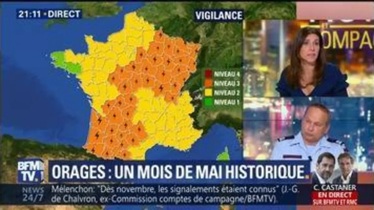 replay de Orages: 42 départements en alerte orange (1/2)