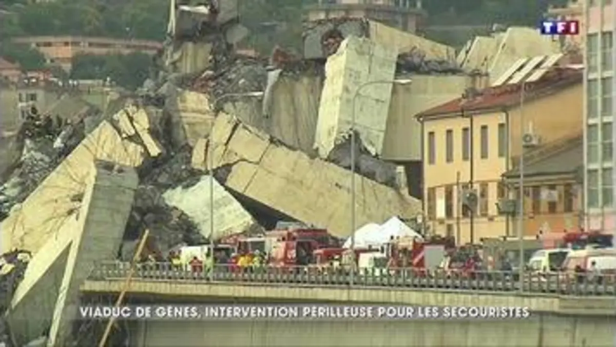 replay de Viaduc de Gênes : intervention périlleuse pour les secouristes