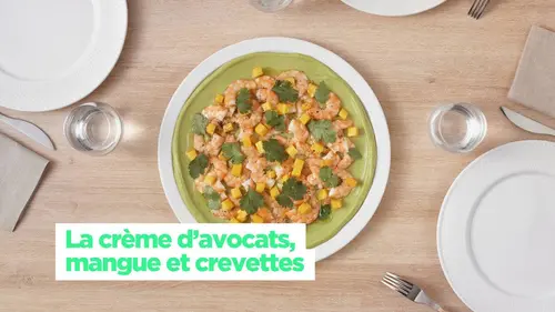 Simplissime La crème d'avocats, mangue et crevettes