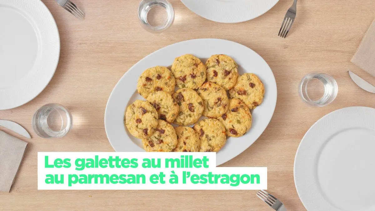 Simplissime Les galettes au millet au parmesan et à l'estragon