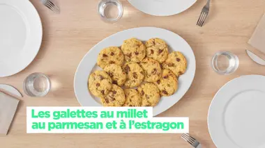 Les galettes au millet au parmesan et à l'estragon