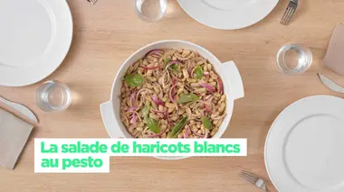 La salade de haricots blancs au pesto