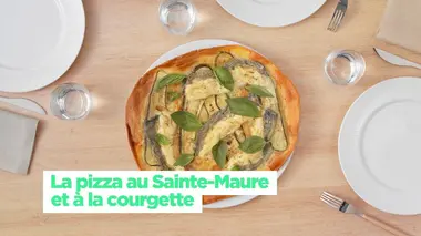 La pizza au Saint-Maure et à la courgette