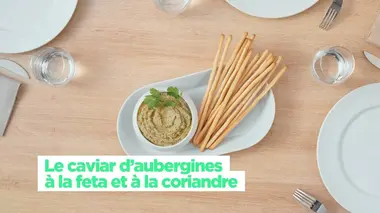 Le caviar d'aubergines à la feta et à la coriandre
