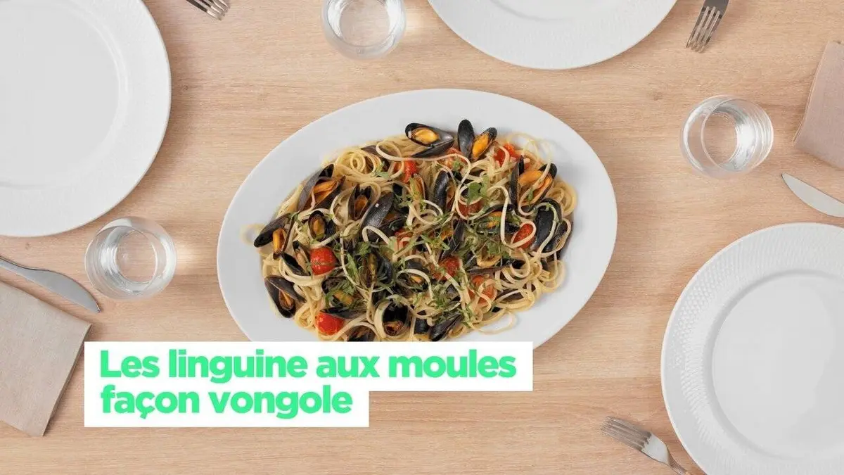 Simplissime Les linguine aux moules facon vongole