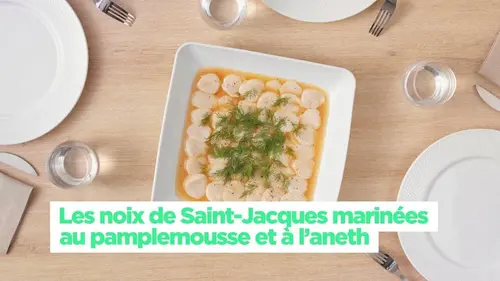 Simplissime Les noix de Saint-Jacques marinées au pamplemousse et à l'aneth
