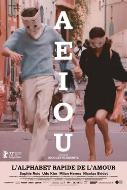 Affiche A E I O U. L'alphabet rapide de l'amour