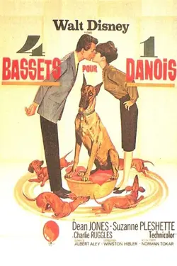 Affiche Quatre bassets pour un danois
