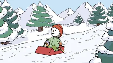 T'choupi fait de la luge