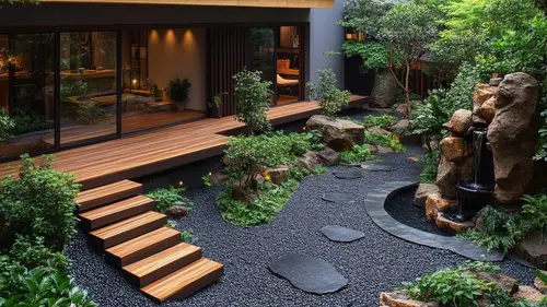 Terrasses de rêve Oasis zen et moderne avec touche rustique