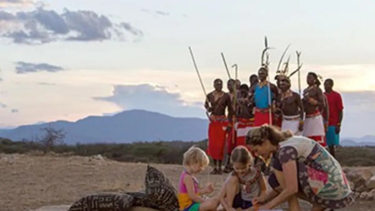 Une famille dans la brousse